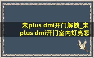 宋plus dmi开门解锁_宋plus dmi开门室内灯亮怎么设置